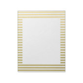Faux Gold Foil White Stripes Pattern Notitieblok (Linkerzijde)