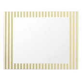 Faux Gold Foil White Stripes Pattern Notitieblok (Voorkant)