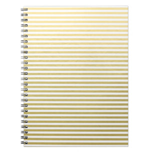 Faux Gold Foil White Stripes Pattern Notitieboek