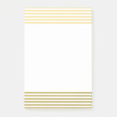 Faux Gold Foil White Stripes Pattern Post-it® Notes (Voorkant)