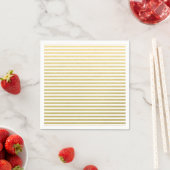 Faux Gold Foil White Stripes Pattern Servetten (Insitu)