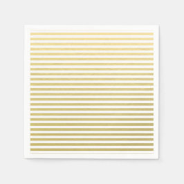 Faux Gold Foil White Stripes Pattern Servetten