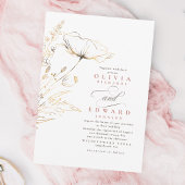 Faux Gold Foil Wildbloemen Dusty Pink Weddenschap Kaart