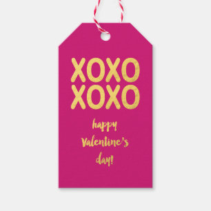 Faux Gold Foil XOXO   Valentijnsdag Gift Label Cadeaulabel