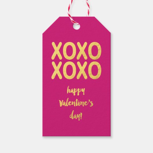 Faux Gold Foil XOXO | Valentijnsdag Gift Label Cadeaulabel (Voorkant)