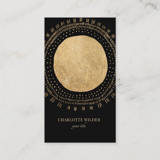 Faux Gold Foil Zon Visitekaartje (Voorkant)