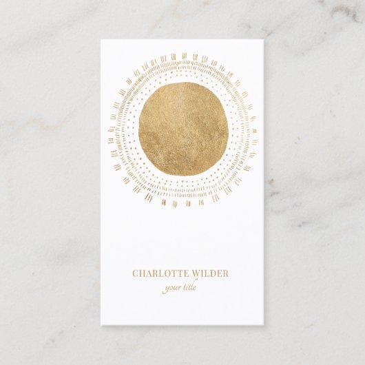 Faux Gold Foil Zon Visitekaartje (Voorkant)