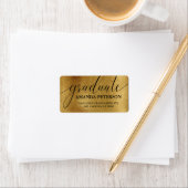 Faux Gold Foil Zwart Elegant Typografie Afstuderen Etiket (Insitu)
