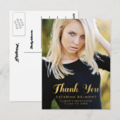 Faux Gold Folie Afstuderen Foto Dank u Briefkaart (Voorkant / Achterkant)