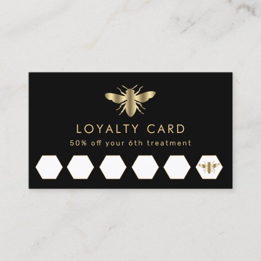 Faux Gold folie Bee Loyaliteit Card Visitekaartje (Voorkant)