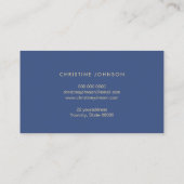 Faux Gold folie Bee op blauw Visitekaartje (Achterkant)