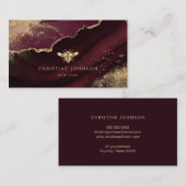 Faux Gold folie Bee op Bourgogne Design Visitekaartje (Voorkant / Achterkant)