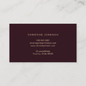 Faux Gold folie Bee op Bourgogne Design Visitekaartje (Achterkant)