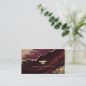 Faux Gold folie Bee op Bourgogne Design Visitekaartje (Staand voorkant)