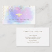 Faux Gold folie Bee op pastelwolk Visitekaartje (Voorkant / Achterkant)