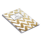 Faux Gold Folie Brush Chevron Patroon Gepersonalis Notitieboek (Rechterzijde)