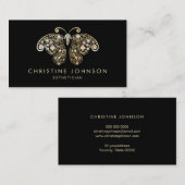 faux gold folie butterfly visitekaartje (Voorkant / Achterkant)