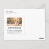 Faux Gold Folie Confetti Fotobruiloft Dank u Briefkaart (Achterkant)