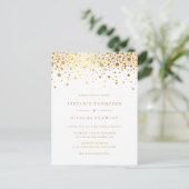 Faux Gold Folie Confetti Stippen QR Code Huwelijk Uitnodiging Briefkaart (Staand voorkant)