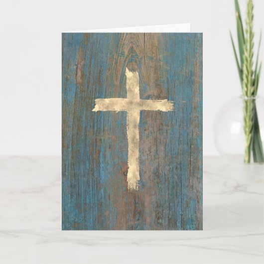 Faux Gold folie Cross Religious Kaart (Voorkant)