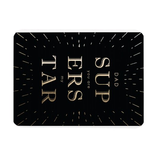 faux gold folie dad is superstar vaderdag magn magneet (Horizontaal)
