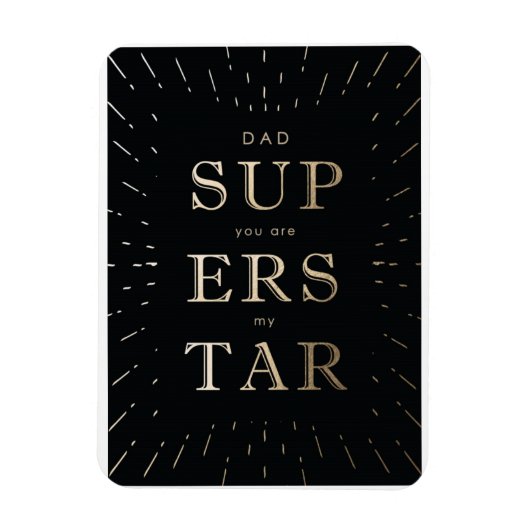 faux gold folie dad is superstar vaderdag magn magneet (Verticaal)