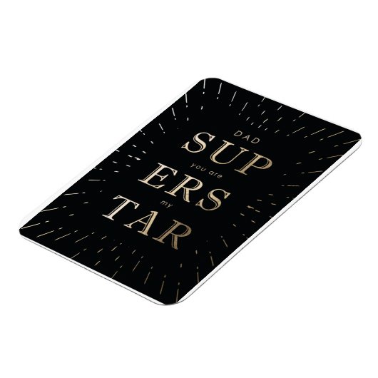 faux gold folie dad is superstar vaderdag magn magneet (Linkerzijde)