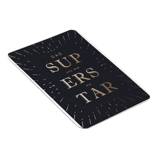 faux gold folie dad is superstar vaderdag magneet (Rechterzijde)