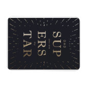 faux gold folie dad is superstar vaderdag magneet (Horizontaal)