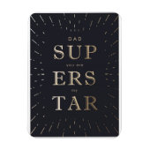 faux gold folie dad is superstar vaderdag magneet (Verticaal)
