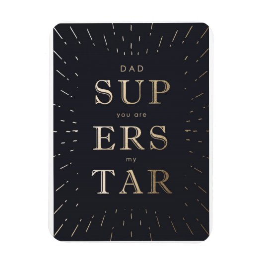 faux gold folie dad is superstar vaderdag magneet (Verticaal)