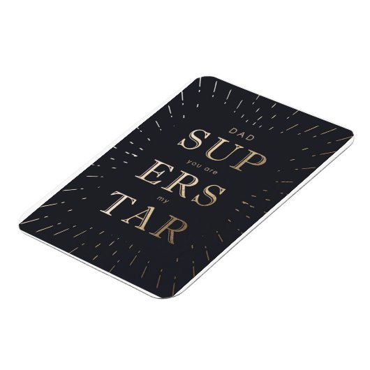 faux gold folie dad is superstar vaderdag magneet (Linkerzijde)