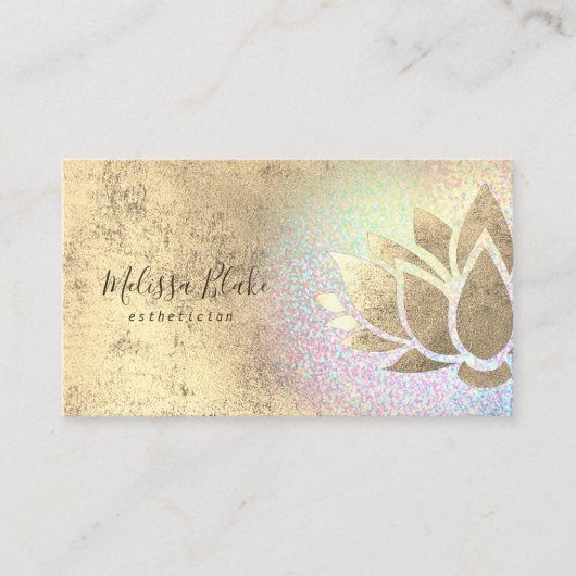 Faux Gold folie Decor op faux glitter regenboog Visitekaartje (Voorkant)