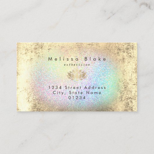 Faux Gold folie Decor op faux glitter regenboog Visitekaartje (Achterkant)