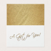 Faux Gold Folie - een cadeau voor jou Kaart (Buitenkant ongevouwen)