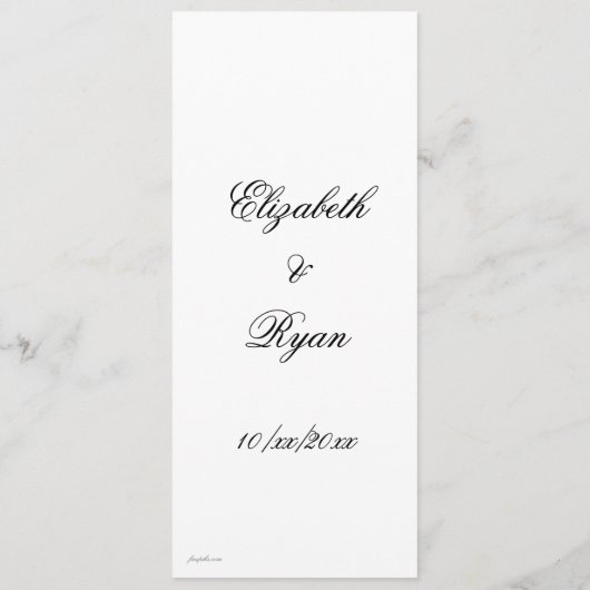 Faux Gold Folie, Elegant, bruiloft Menu (Achterkant)