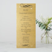 Faux Gold Folie, Elegant, bruiloft Menu (Staand voorkant)