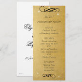 Faux Gold Folie, Elegant, bruiloft Menu (Voorkant / Achterkant)