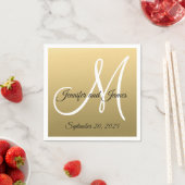 Faux Gold Folie Elegant Monogram Namen Huwelijk Servetten (Insitu)