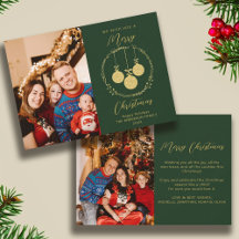Faux Gold Folie Elegante Kerstmis Foto Groen
