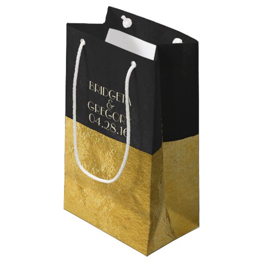 Faux Gold Folie en krijtbord Klein Cadeauzakje (Voorkant Gekanteld)