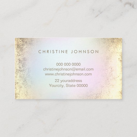 faux gold folie en pastel lotus estheticien visitekaartje (Achterkant)