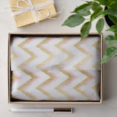 Faux Gold Folie en Roze Ikat Chevron Patroon Tissuepapier (Geschenk)