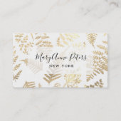 faux gold folie ferns pattern visitekaartje (Voorkant)