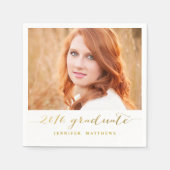 Faux Gold Folie Foto | Afstuderen papieren servett Servet (Voorkant)