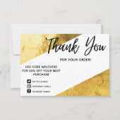 Faux Gold Folie Geometrische media Invoegen Bedank Bedankkaart (Voorkant)