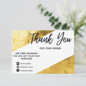 Faux Gold Folie Geometrische media Invoegen Bedank Bedankkaart (Staand voorkant)