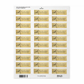 Faux Gold Folie Glitter Monogram Retouradres Etiket (Full Sheet)