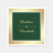 Faux Gold Folie Groene Trouwpapier Servet (Voorkant)
