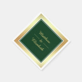 Faux Gold Folie Groene Trouwpapier Servet (Hoek)
